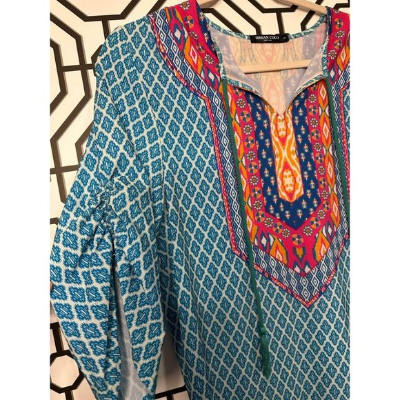 Urban Coco Ladies Vibrant Night Out Vacation Flowy Tunic Ladies Dress SZ Small - Picture 7 of 9